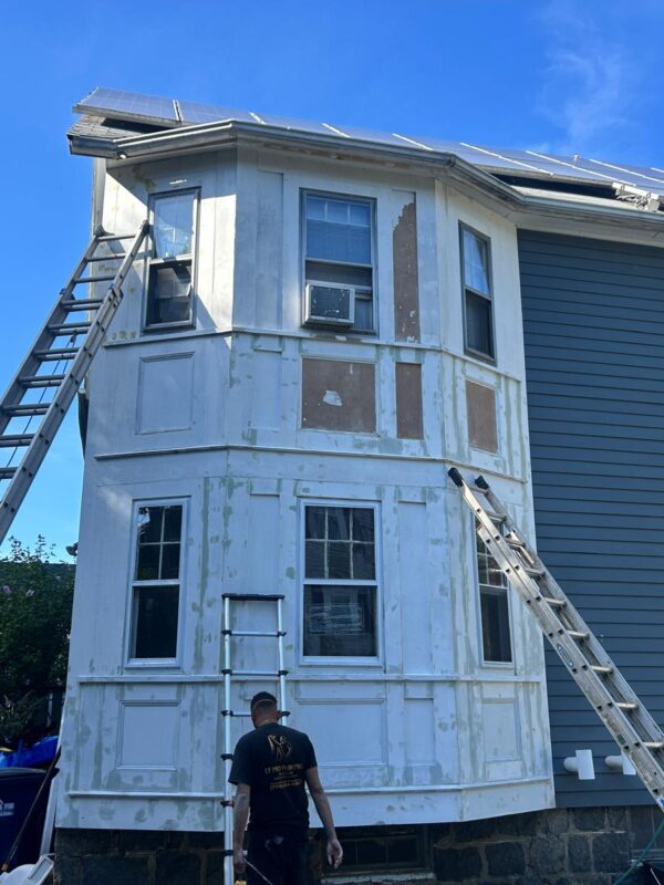 exterior house painting & surface restoration — before
