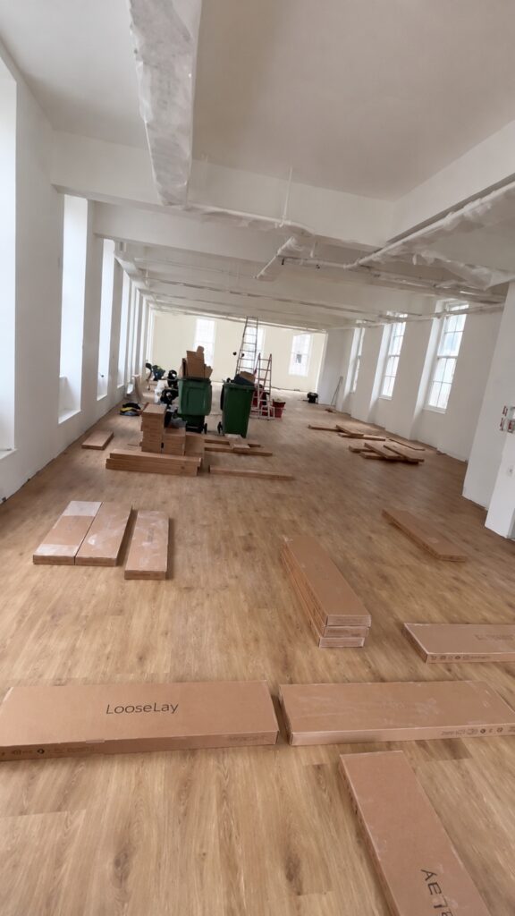 Commercial interior during renovation