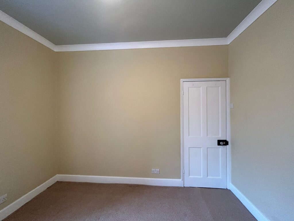 Painted walls and white door